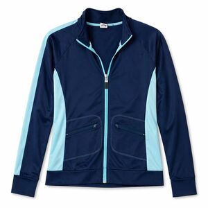 Alo CoolFit Zip Jacket Athleisure Navy Aqua Active Lightweight Women M